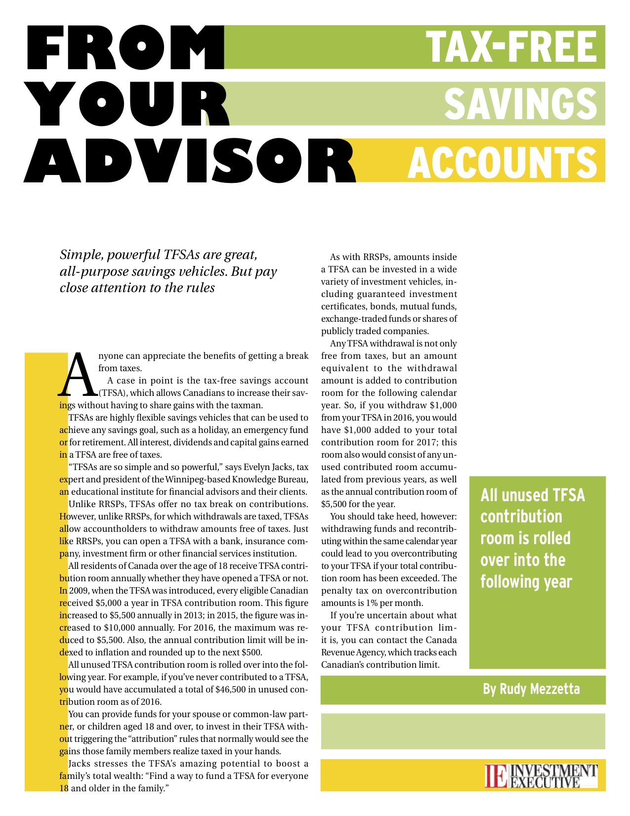 Tax-Free Savings Accounts (TFSAs)