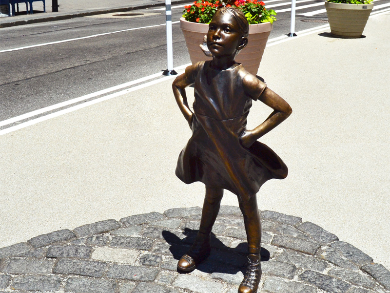 Fearless girl in Manhattan