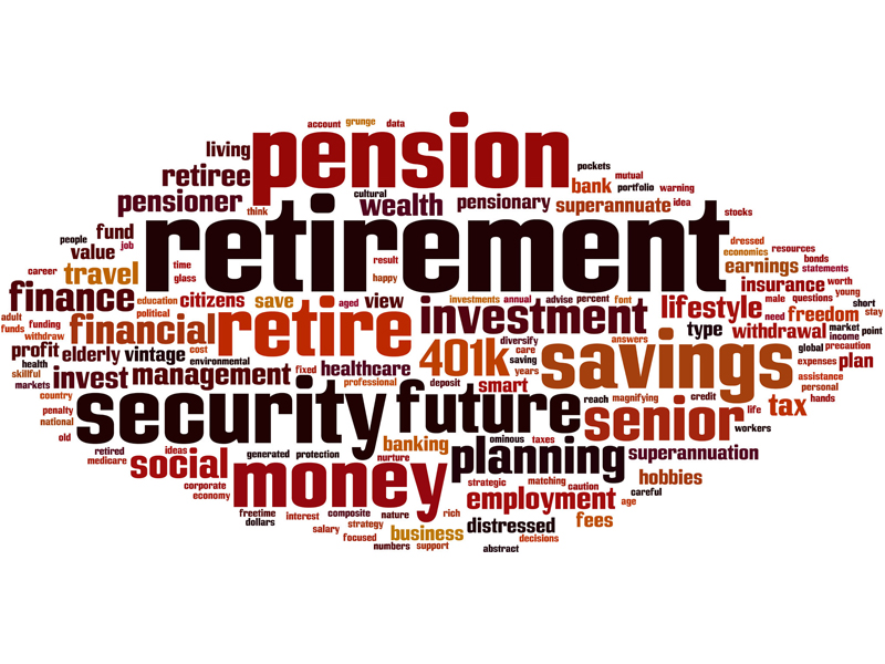 Retirement word cloud concept Vector illustration