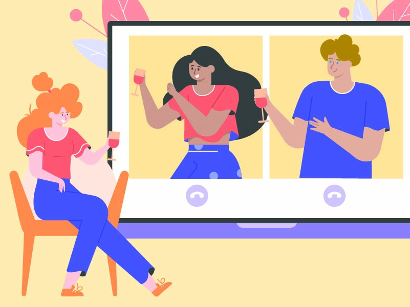 woman in a virtual conference