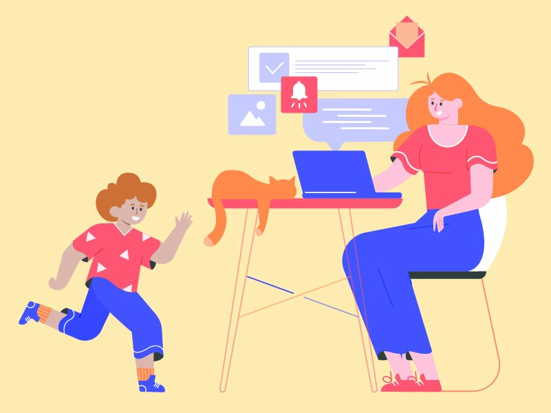 woman working from home