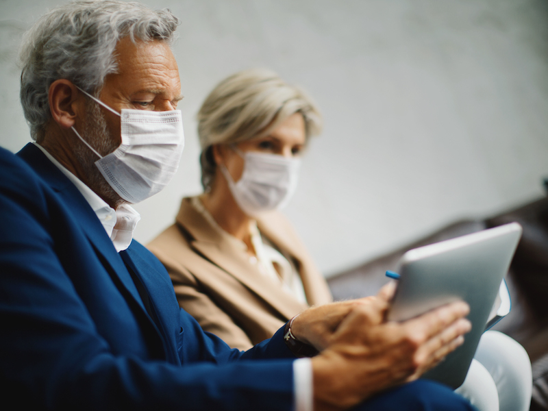 Business meeting during Coronavirus pandemic.
