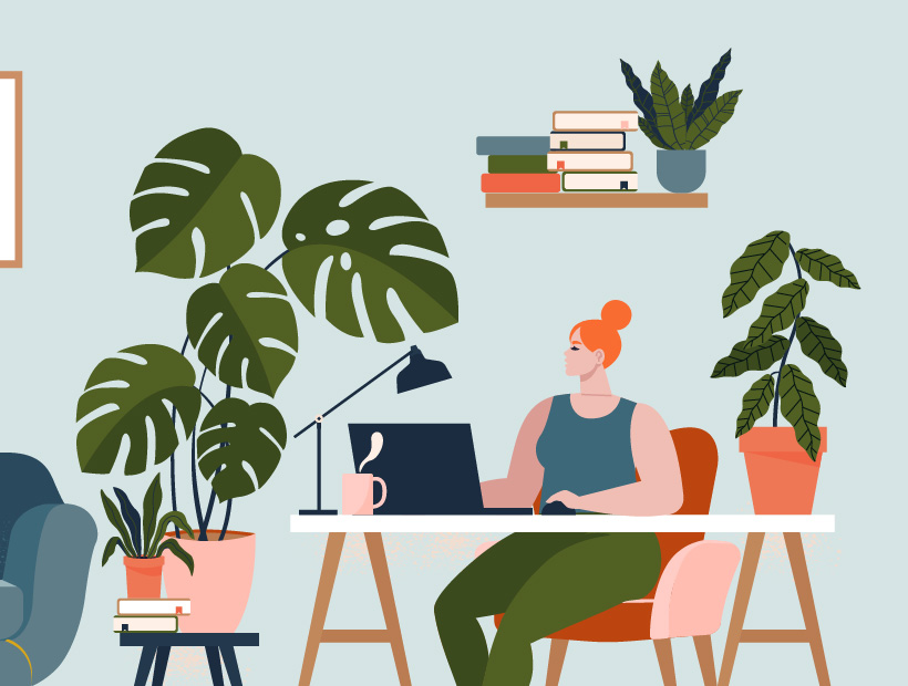 Woman working from home