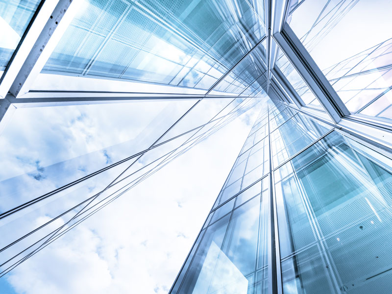 An angular view of a building