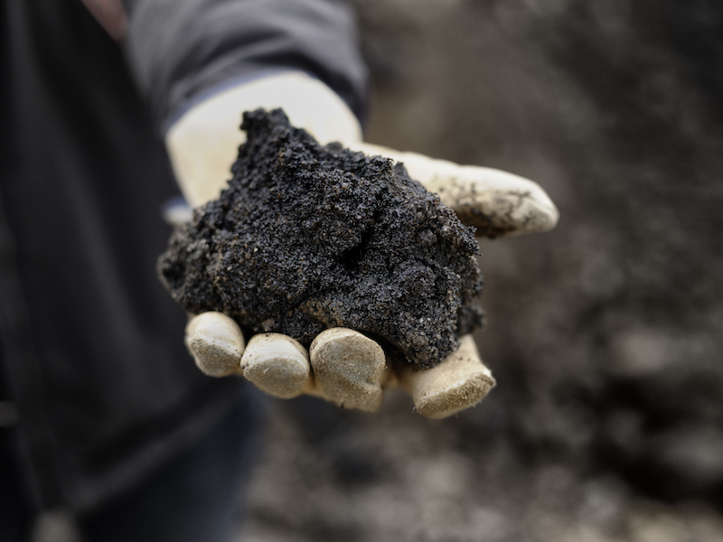 Handful of oil sand