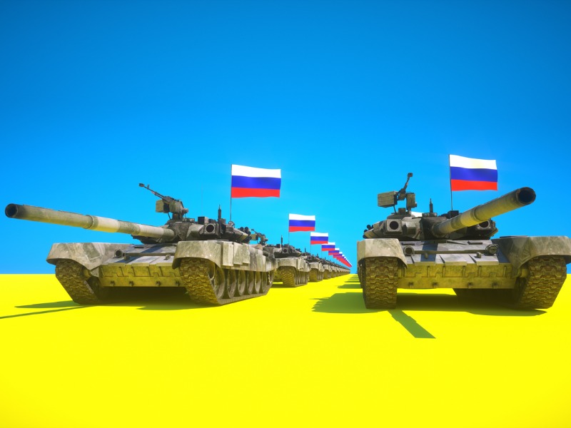 Russian Ukraine conflict concept