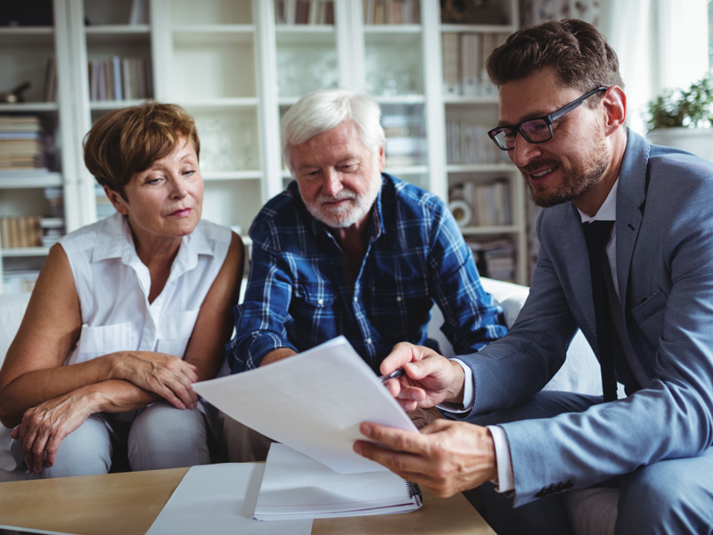 Financial planner with couple