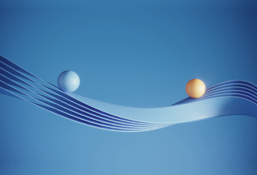 Animation of two balls on a track