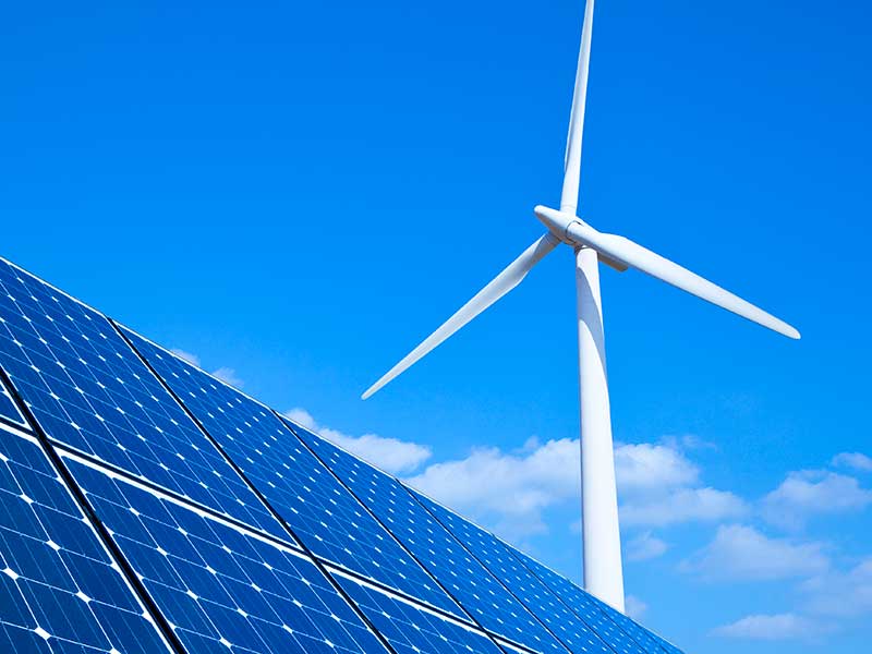 Wind turbine and solar panel