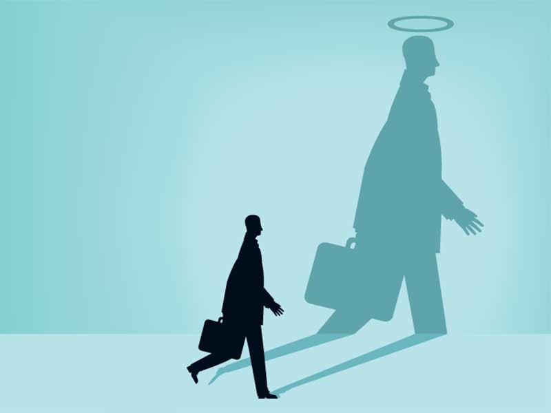 Concept of businessman with good work ethic.