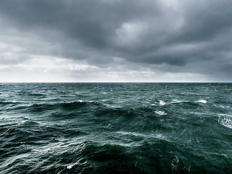 Intense winter storm brewing over ocean
