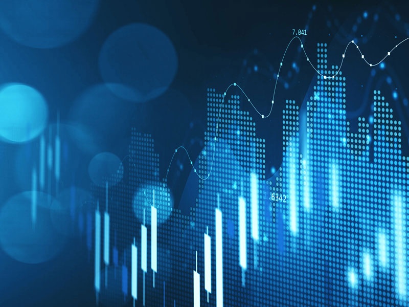 Abstract Digital Currency and Exchange Stock Chart