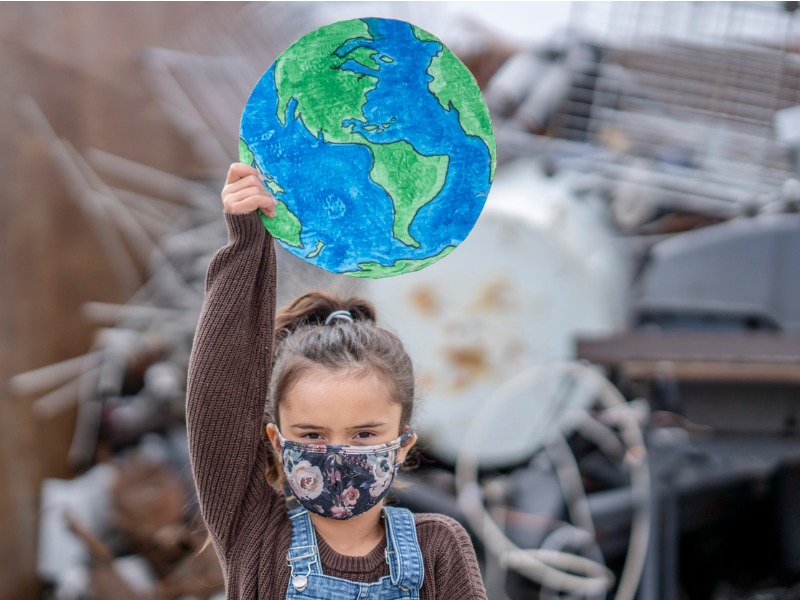 Young female activist stock photo