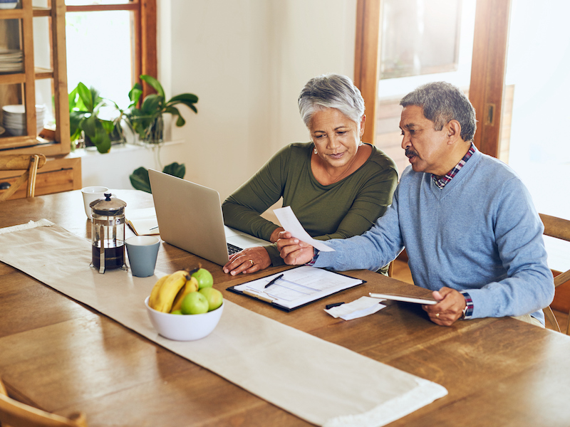 Elder couple planning