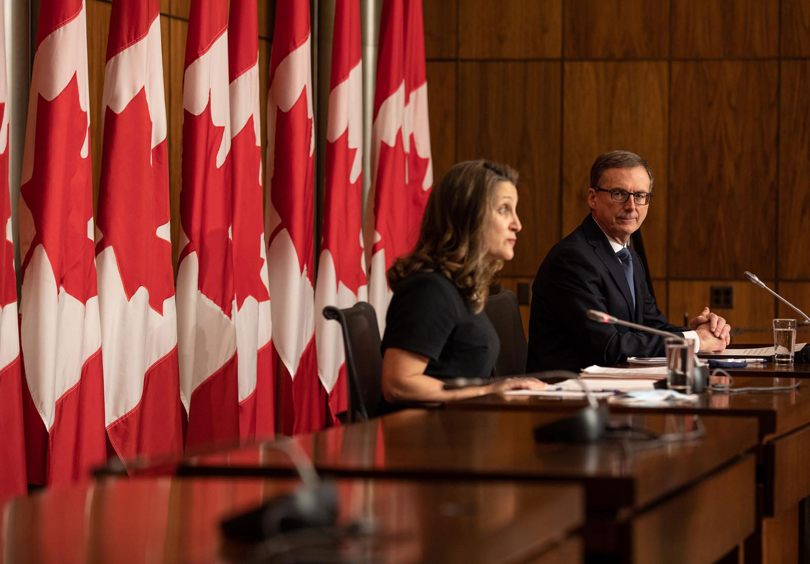 Tiff Macklem with Chrystia Freeland