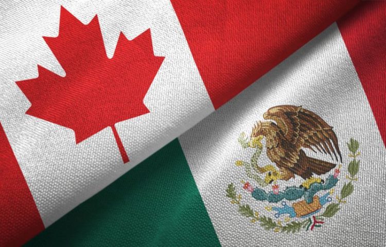Canada Mexico flags