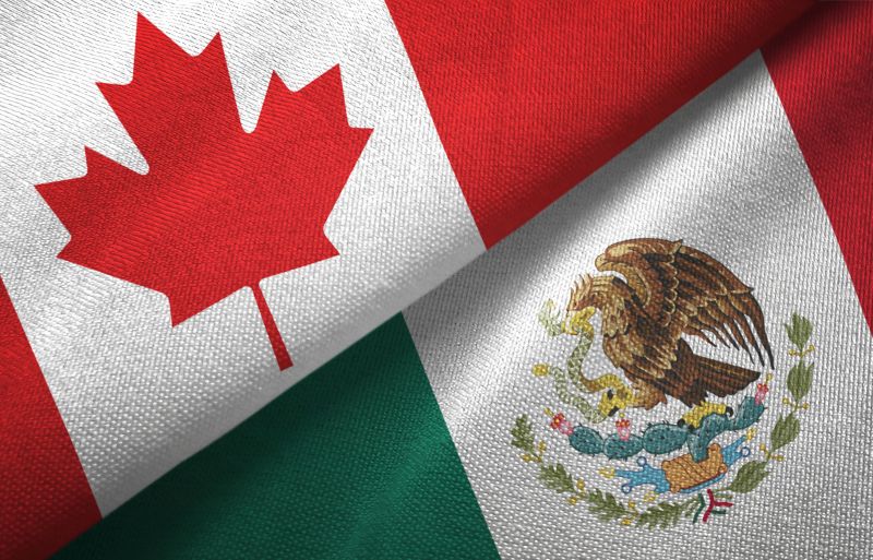 Canada Mexico flags
